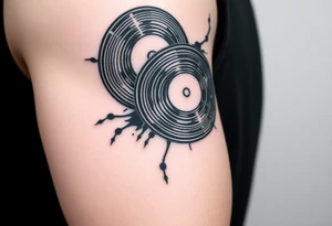 vinyl records as an expression of love for house music tattoo idea