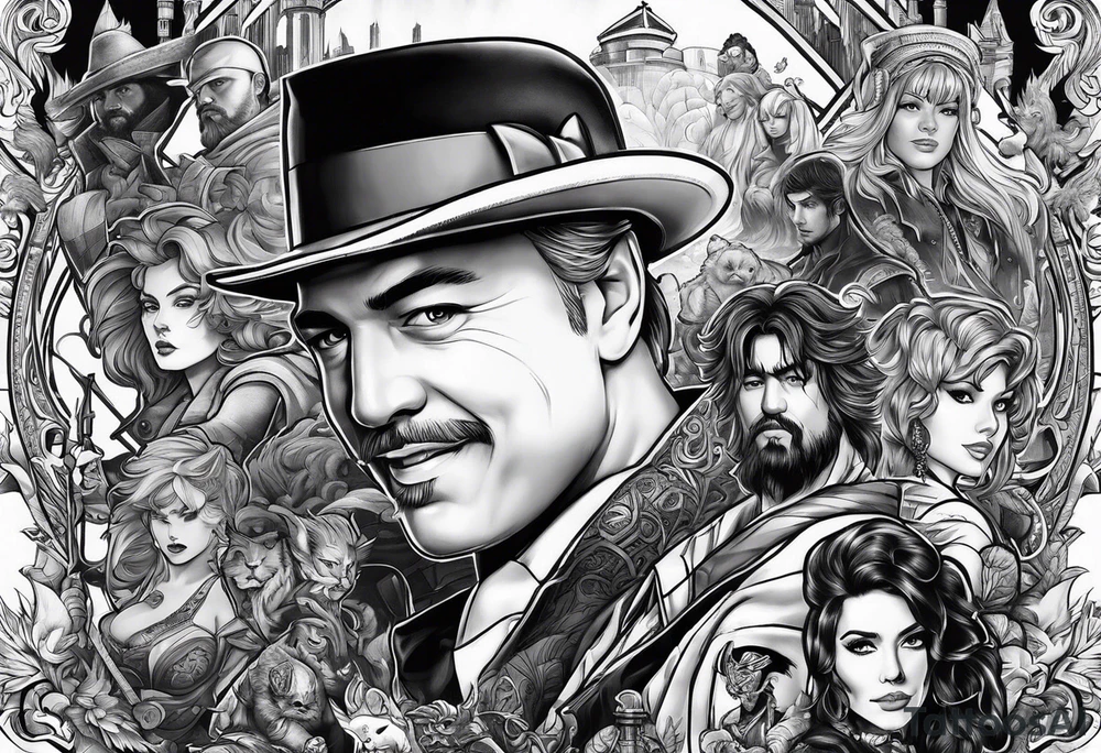 1980's TV movies and video game characters tattoo idea