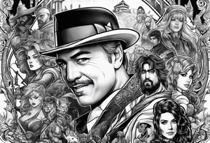 1980's TV movies and video game characters tattoo idea