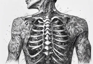 Realistic full body skeleton. Hs chest has exploded and he is grasping at his heart tattoo idea