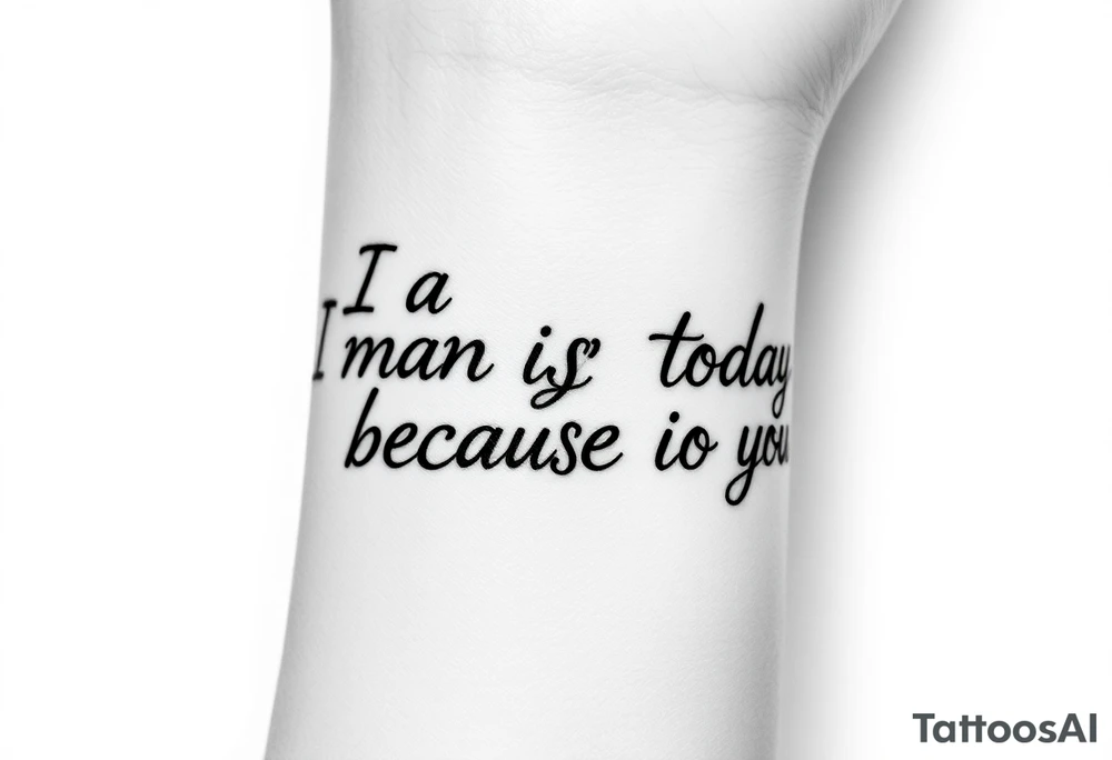 i am the man i am today because of you tattoo idea
