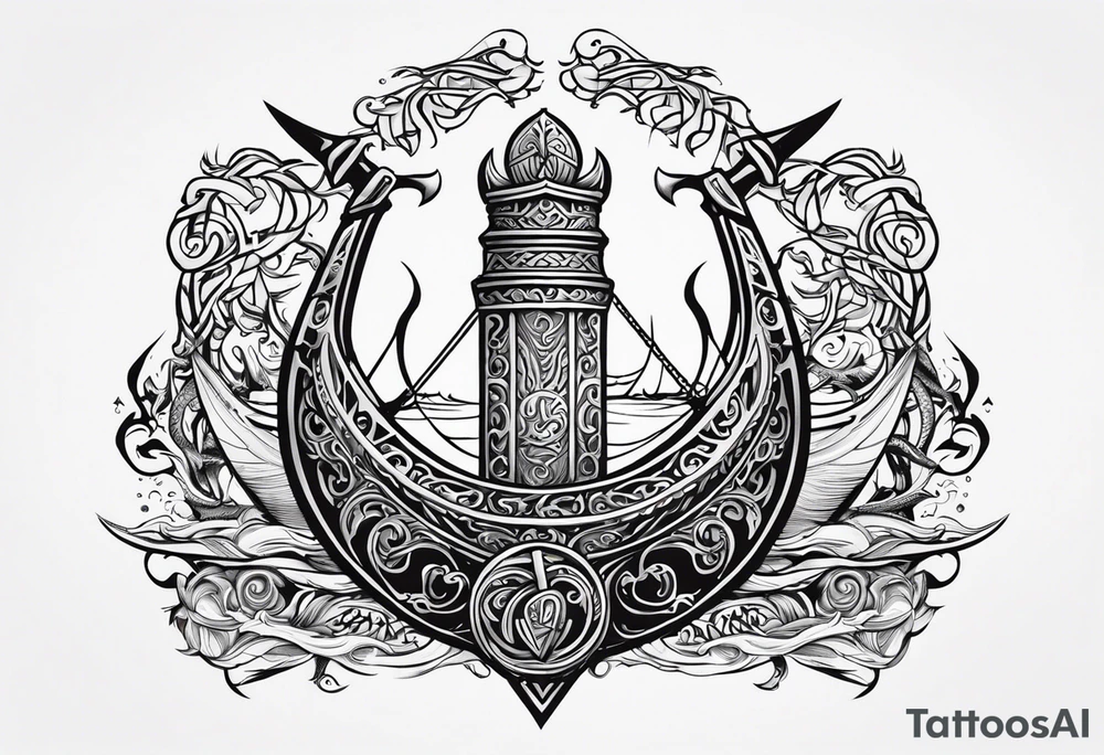 Valhalla sword shield viking ship dragon head tattoo idea Valhalla sword shield viking ship dragon head tattoo idea
