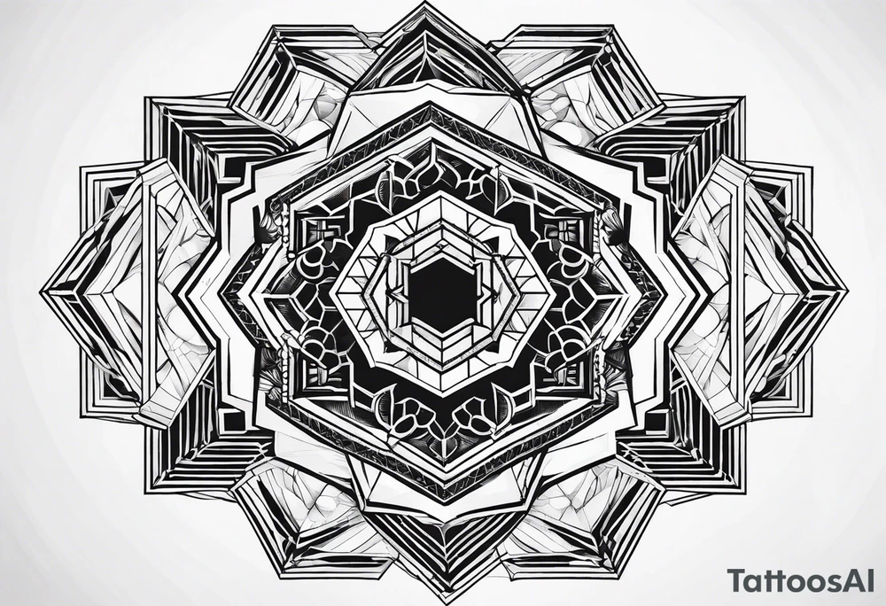 hexagon pattern black tattoo idea