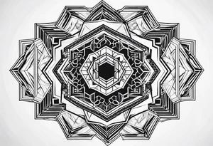 hexagon pattern black tattoo idea