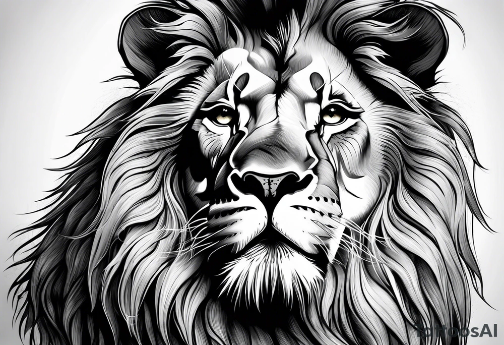 lion with mane tattoo idea