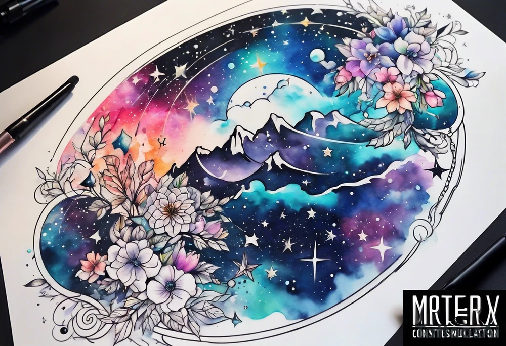 galaxy constellations tattoo idea
