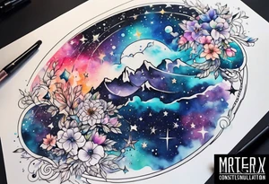 galaxy constellations tattoo idea