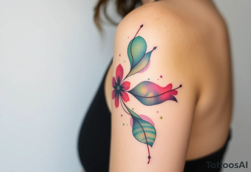 Desenhe uma tatuagem que simbolize uma mulher feminista de 41 anos, mãe de dois filhos homens, independente e filósofa inspirada nas teorias de Deleuze. A tatuagem deve expressar força, liberdade e conexão com a multiplicidade da vida, incorporando elementos abstratos e fluidos, com linhas que sugiram movimento e transformação contínua. Evite clichês e busque um design original e significativo. tattoo idea