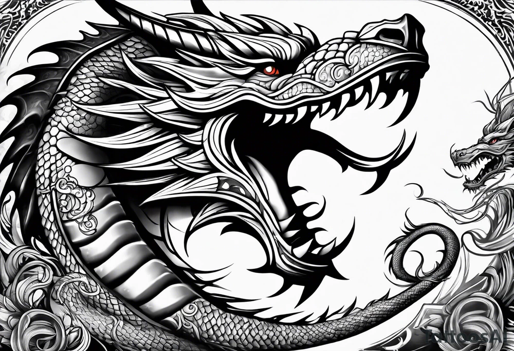 roaring dragons tattoo idea
