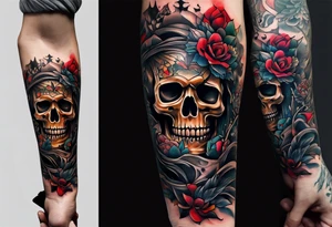 A forearm tattoo portraying life and death tattoo idea