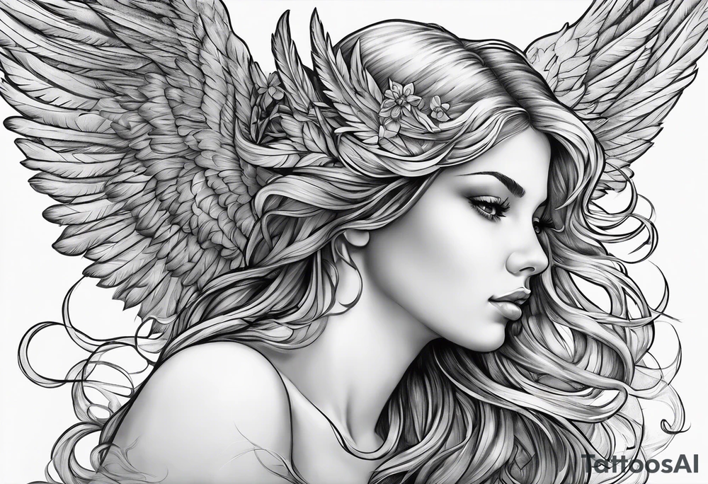 angel in the sky tattoo idea