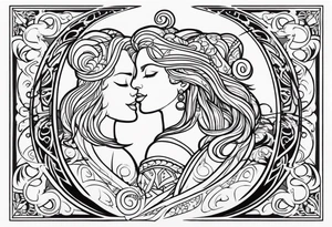 Virgo male leo female zodiac livers intertwined tattoo idea