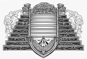 Valhalla sheild sword stairs tattoo idea
