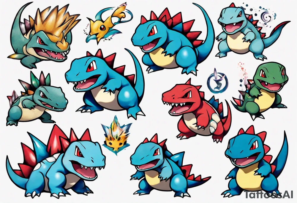 Totodile pokemon actual art tattoo idea