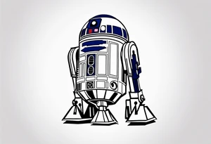 Simple, small R2-D2 from Star Wars, with initials R2D2J tattoo idea