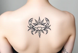 Crab sun and honeysuckle tattoo idea
