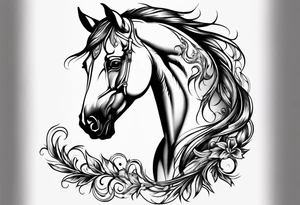 horse made out of fire tattoo idea
