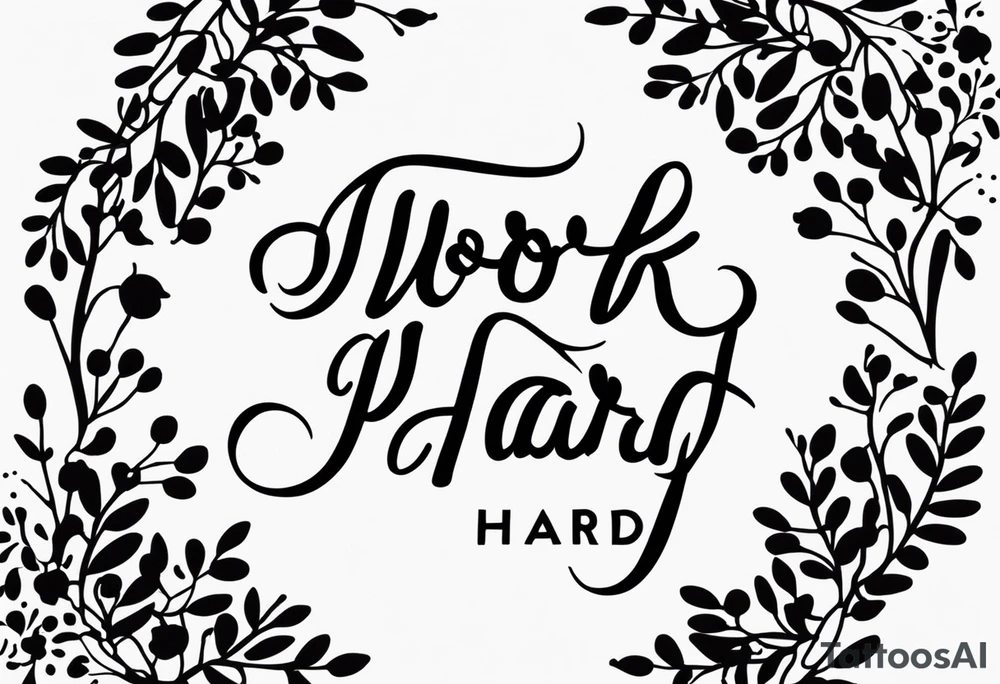 I want a tattoo containing the following two words "work hard" and "play hard". tattoo idea