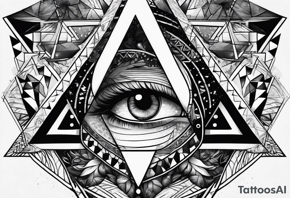 triangle a person looking inside tattoo idea