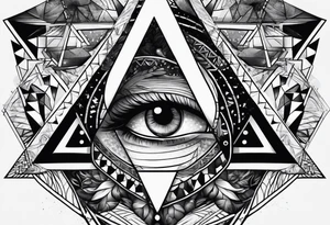 triangle a person looking inside tattoo idea