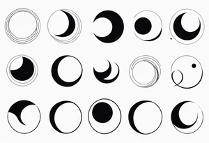 A series of moons in different phases tattoo idea