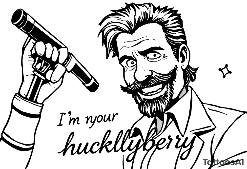 Val Kilmer cartoon doc holiday 
Movie saying “i”m your huckleberry” tattoo idea