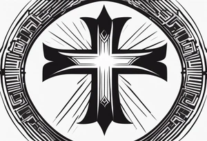 Minimalist Cross tattoo with a “L” and “T” in it tattoo idea