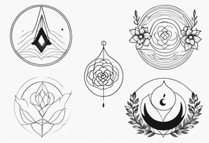 symboles mother of three fine line tattoo idea