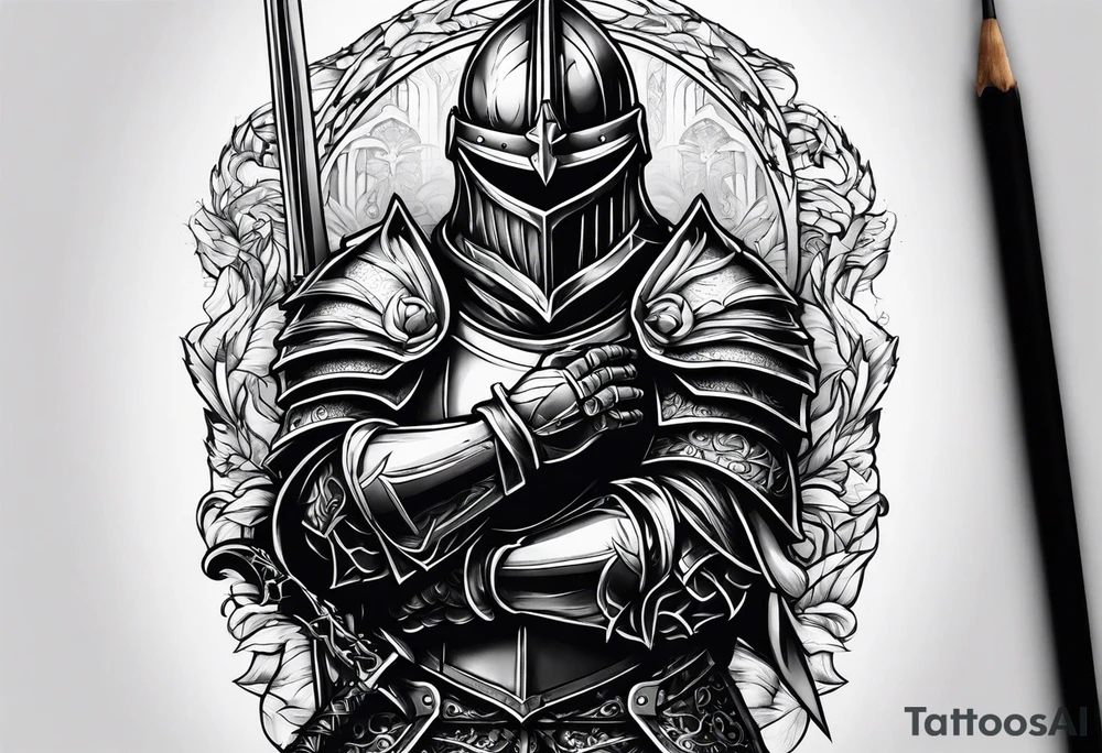knight praying tattoo idea