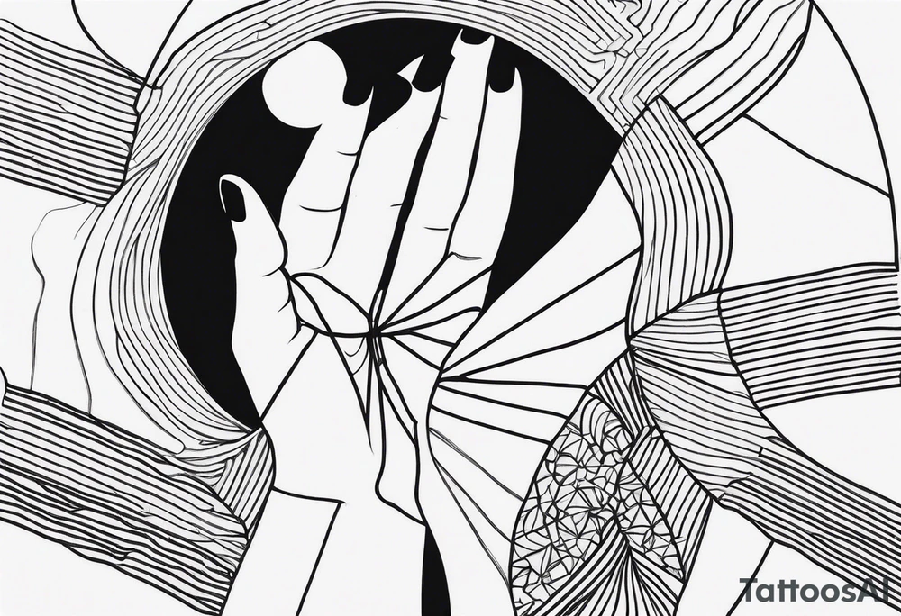 lines on hand tattoo idea