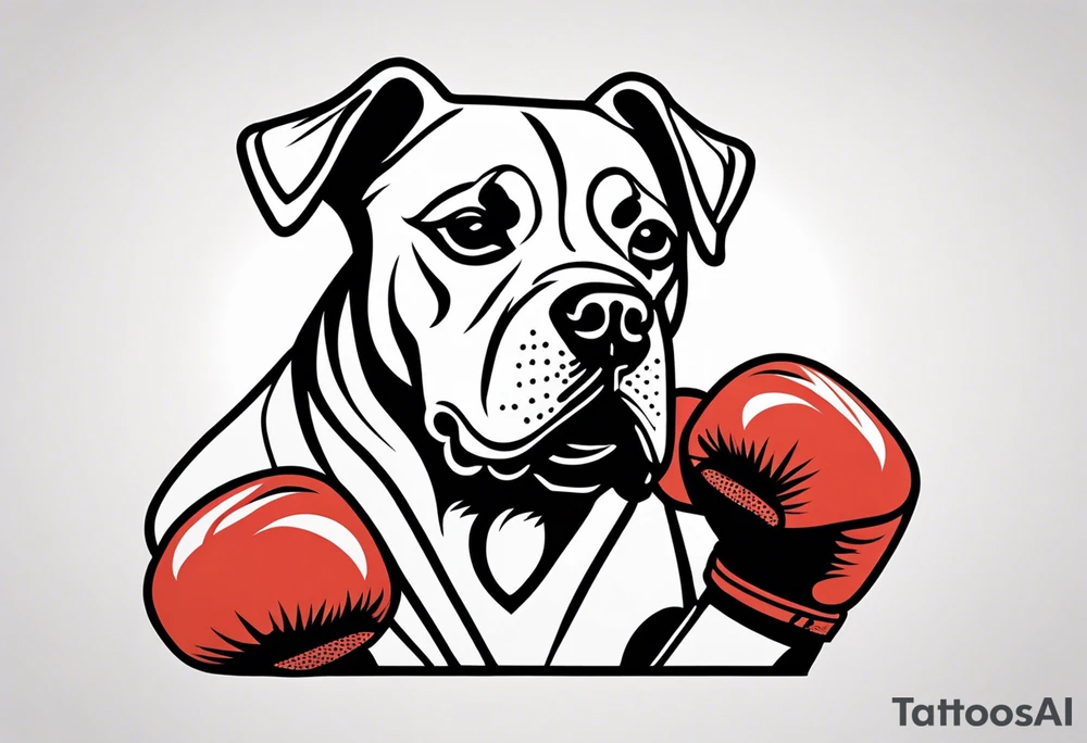 Dog boxing coach tattoo idea