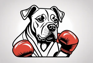 Dog boxing coach tattoo idea