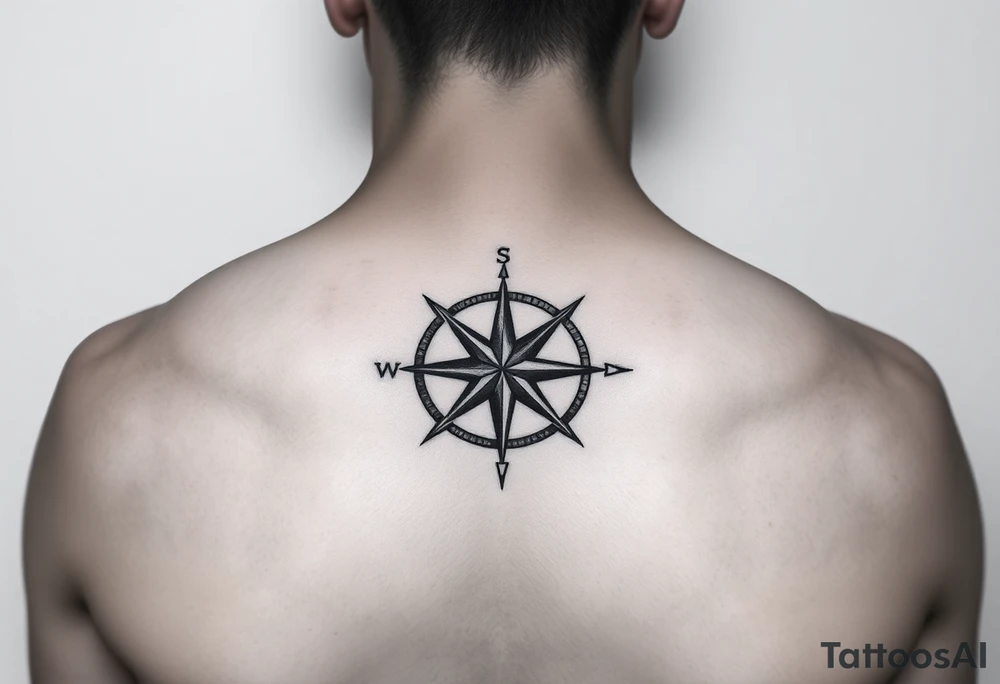 Double layered Compass rose tattoo idea