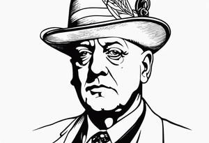 portrait of Aleister Crowley tattoo idea