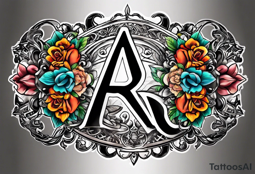 A headband with the letters A R in the middle tattoo idea