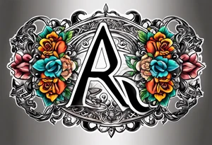 A headband with the letters A R in the middle tattoo idea