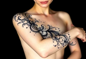 Smokey astral Celestial flowing swirling designs tattoo idea