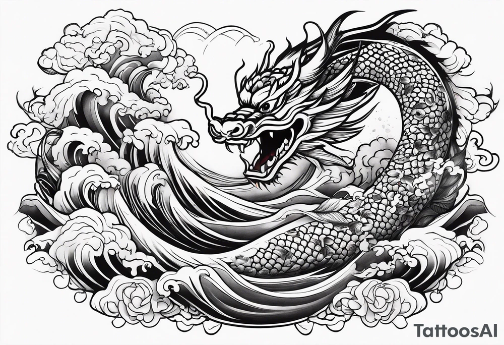 Drache und Sushi tattoo idea