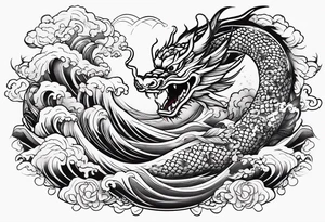 Drache und Sushi tattoo idea