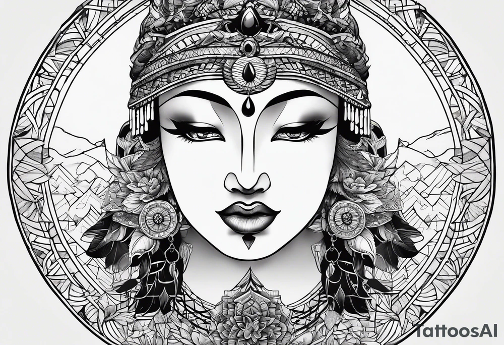 Create minimalistic tatoo symbolising freedom to live anywhere in the world. It should be peaceful and respectful. tattoo idea