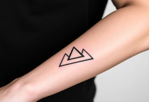 Geometric small triangle about different lives merge together and become stronger while being psychedelic and trippy. make it fine thin lines tattoo idea