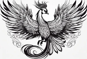 graceful asian style phoenix with extra long tail feathers and a long neck and large feathers
arm tattoo tattoo idea