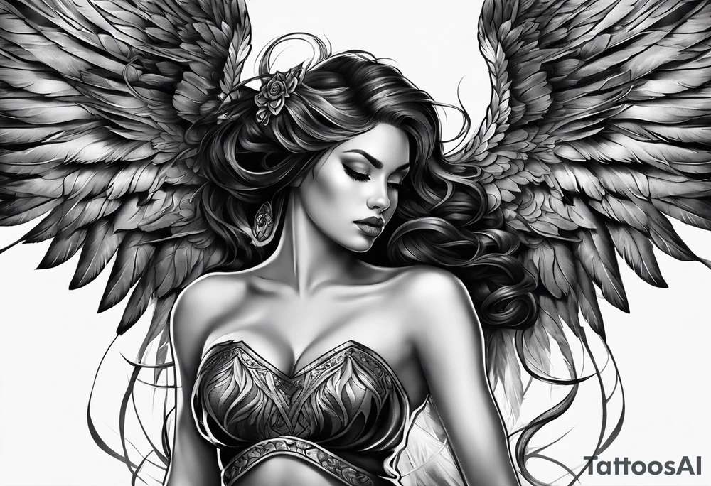 fallen angel tattoo idea