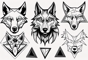 wolf head with triangle on forehead tattoo idea