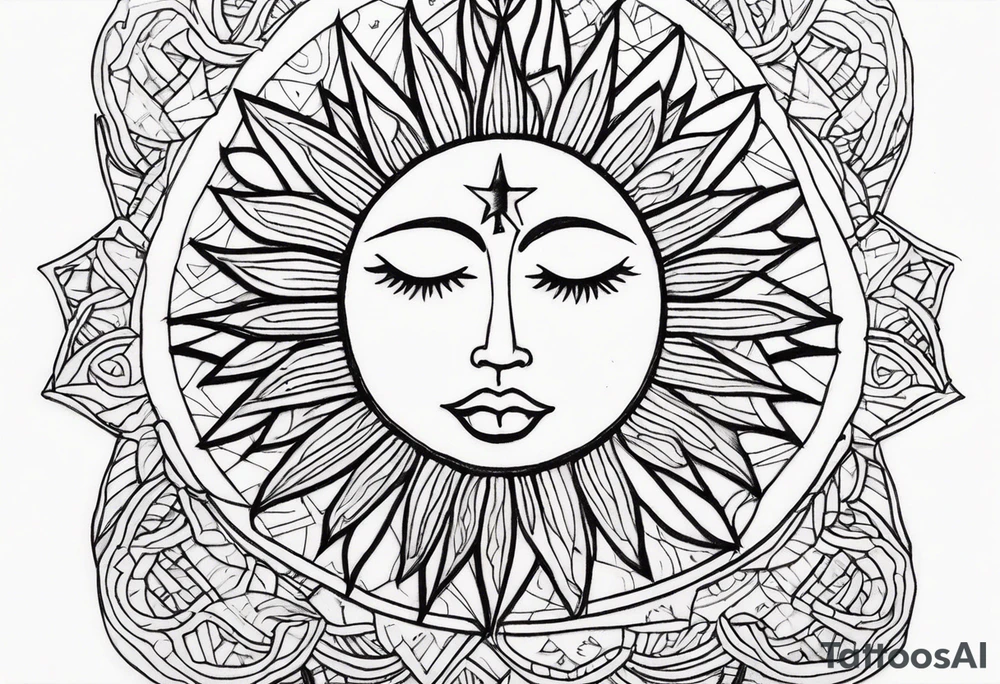 Tiny mood and sun tattoo idea