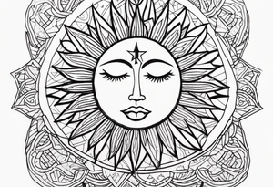 Tiny mood and sun tattoo idea