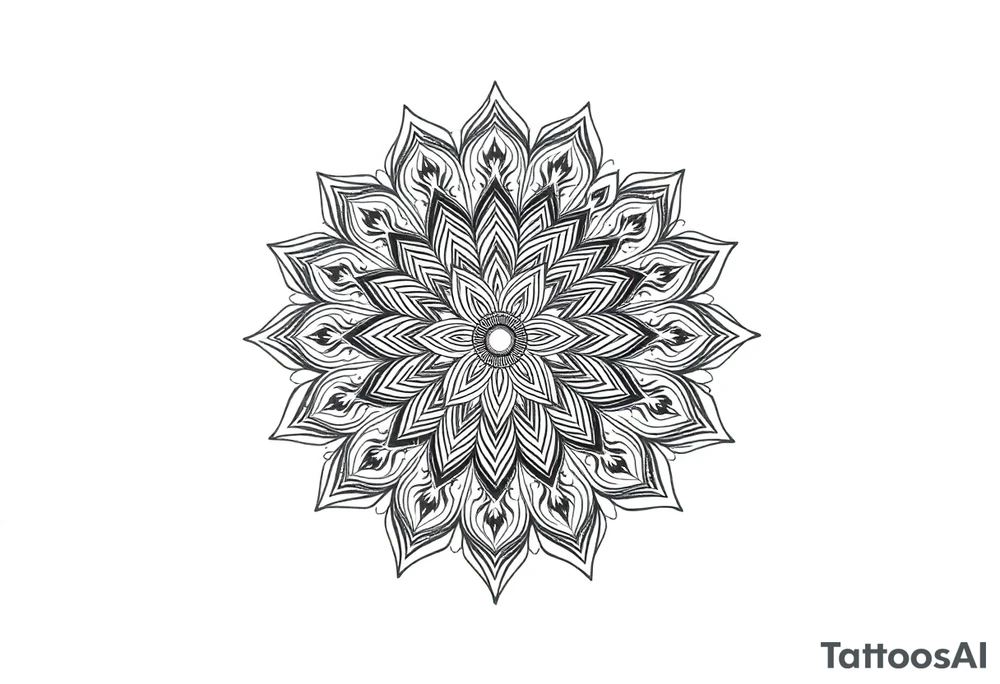 long mandala with ancient rhyme tattoo idea