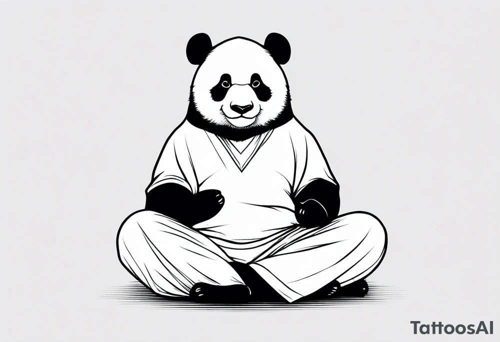 Panda in Yoga Pose tattoo idea