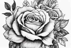 large floral with roses and lilac tattoo idea