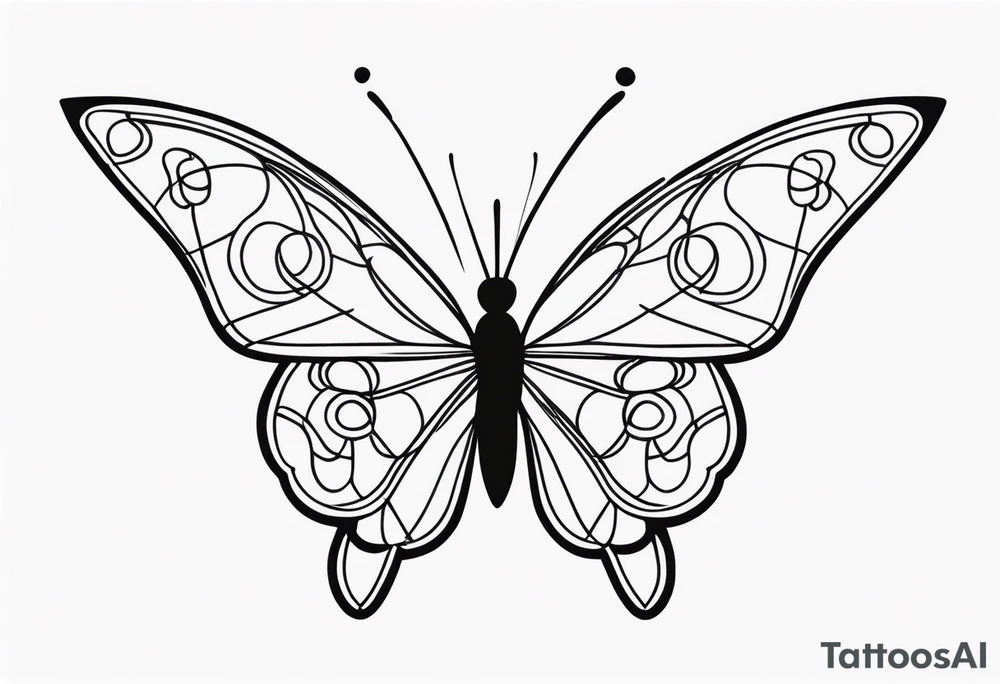 Small butterfly with hearta tattoo idea